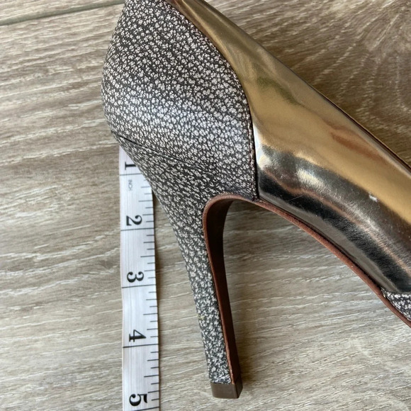 BCBGMAXAZRIA Pebbled Leather Peep Toe Platform Pumps - Picture 14 of 15